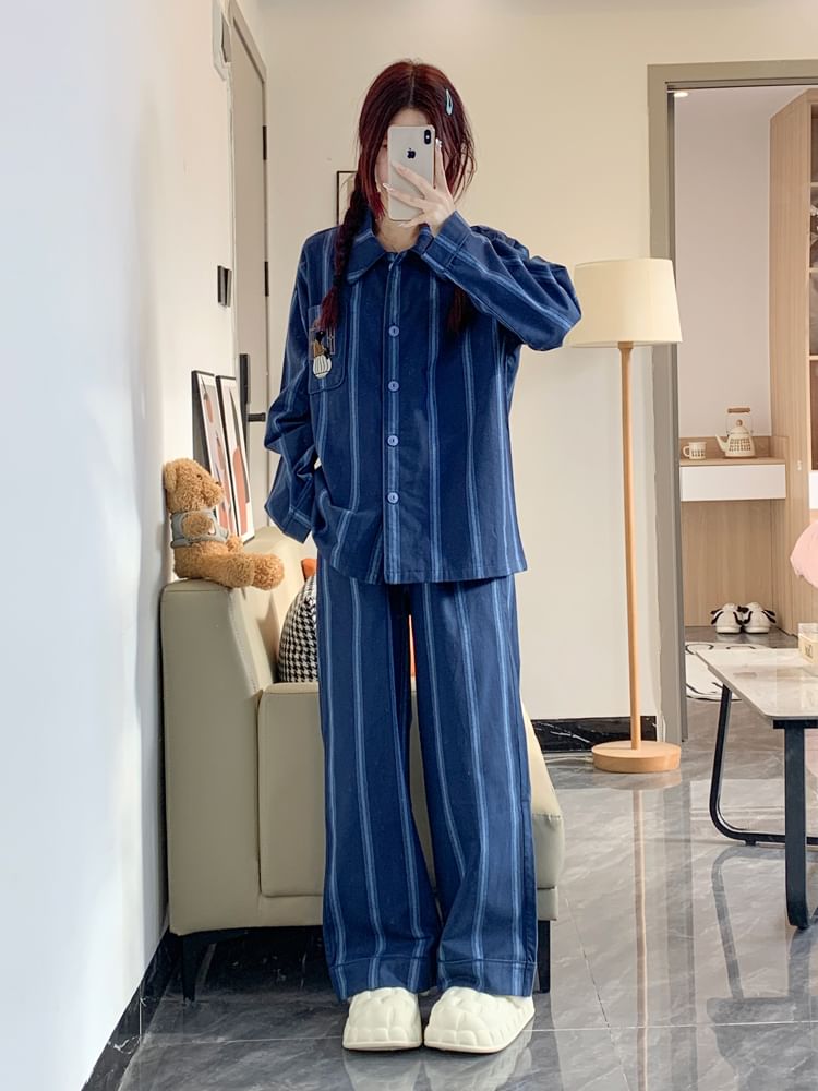 GOUB - Pyjamaset: gestreepte top met lange mouwen + broek