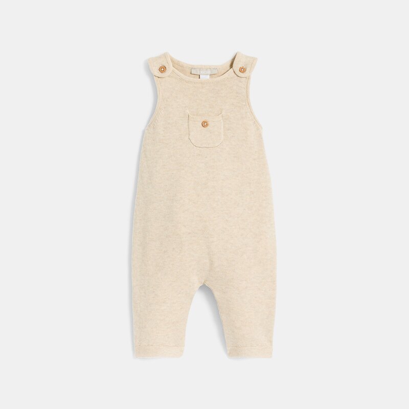 Combinaison maille tricot et body rose bébé fille Beige