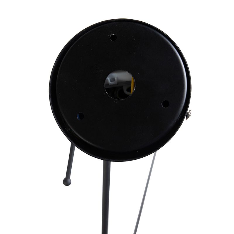 Hanglamp zwart met linnen kap zwart 35 cm - Blitz