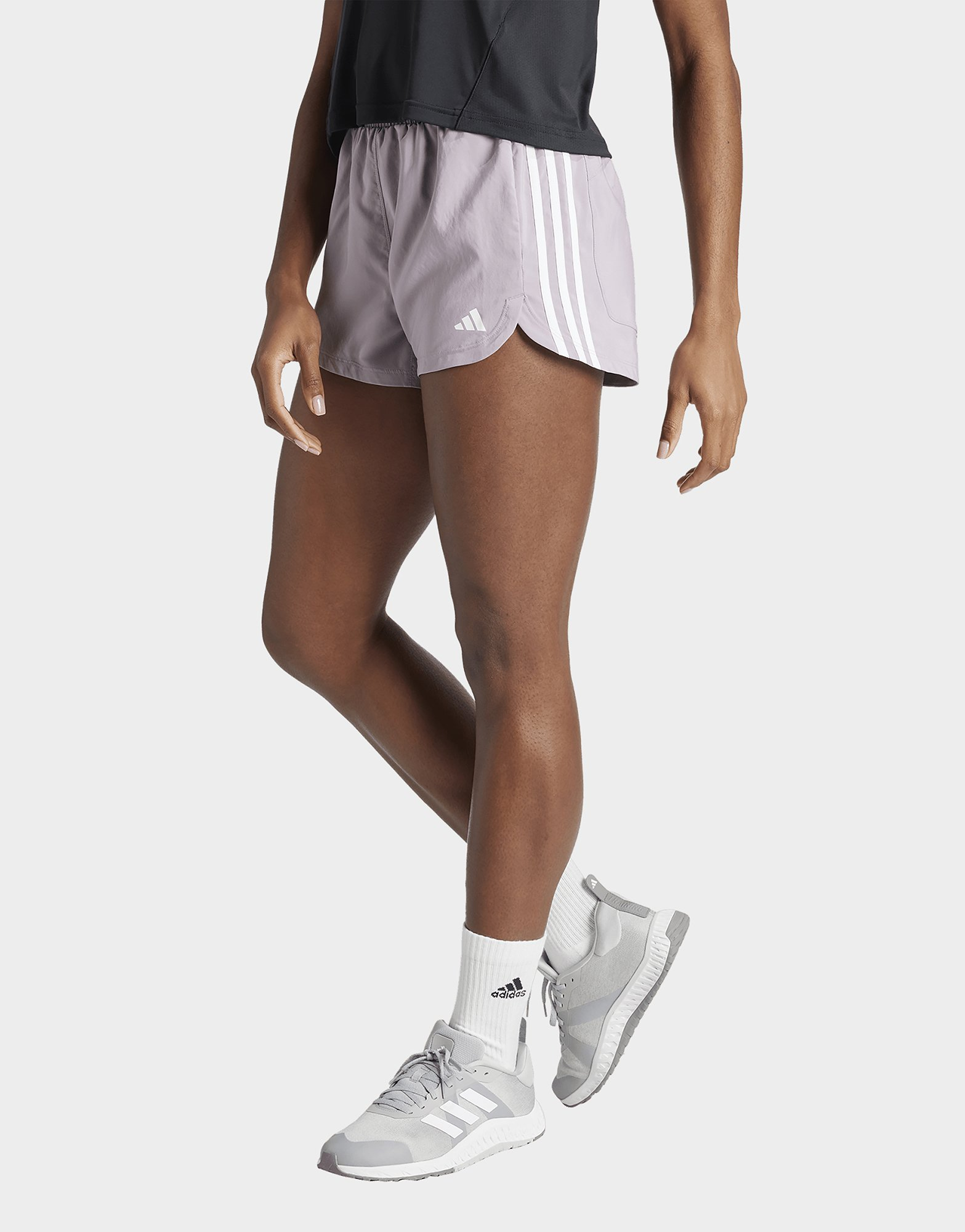 adidas Short de training taille haute toile Pacer 3 bandes