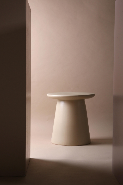 HKliving Earthenware bijzettafel Ø40 Cream