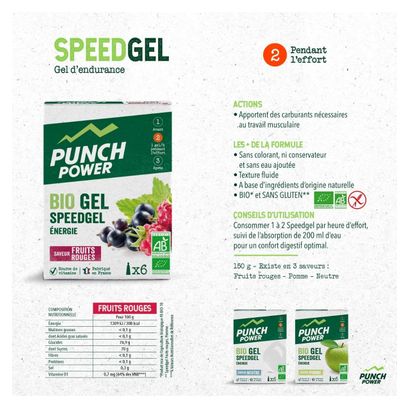 Punch Power Bio Gel SPEEDGEL - Pomme - Lot de 6