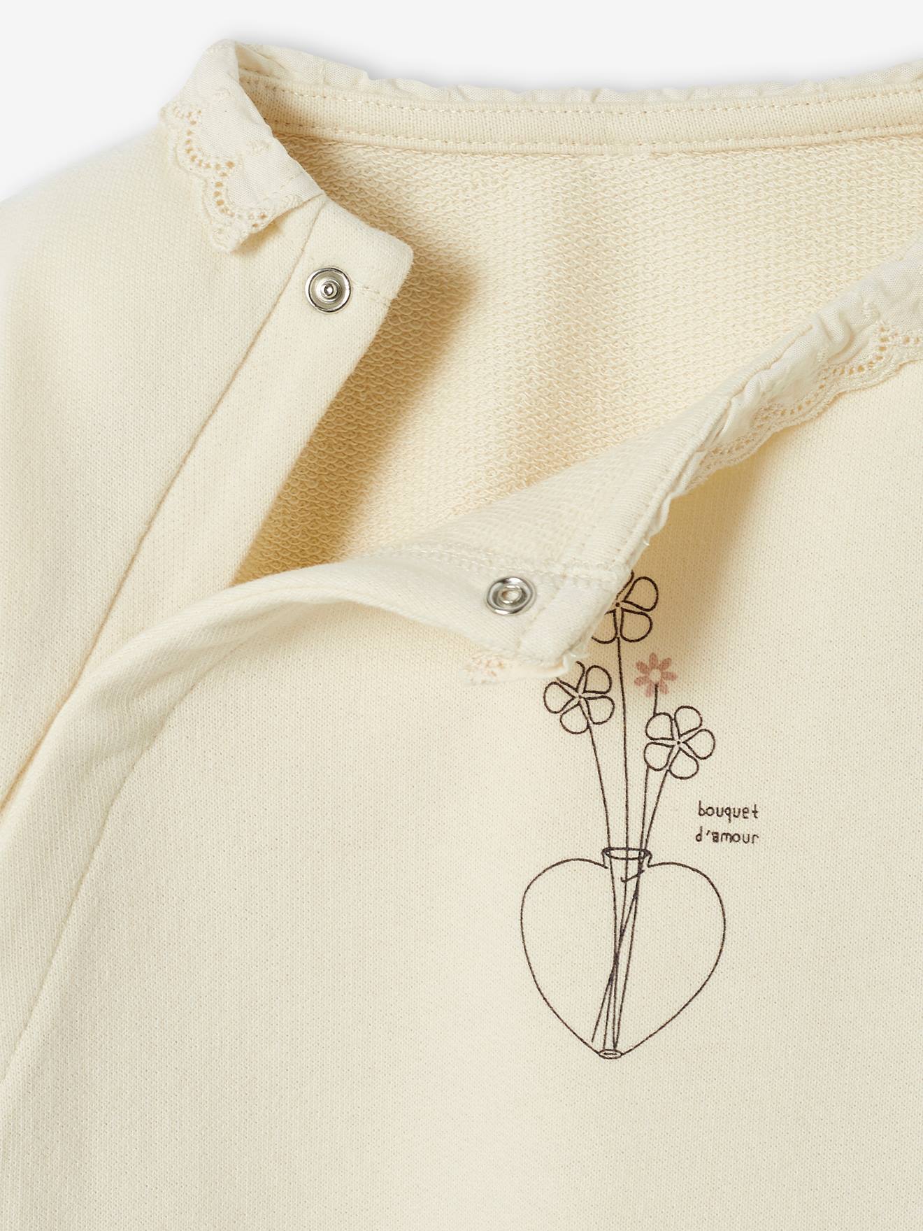 Moletom infantil com abertura frontal, branco-creme