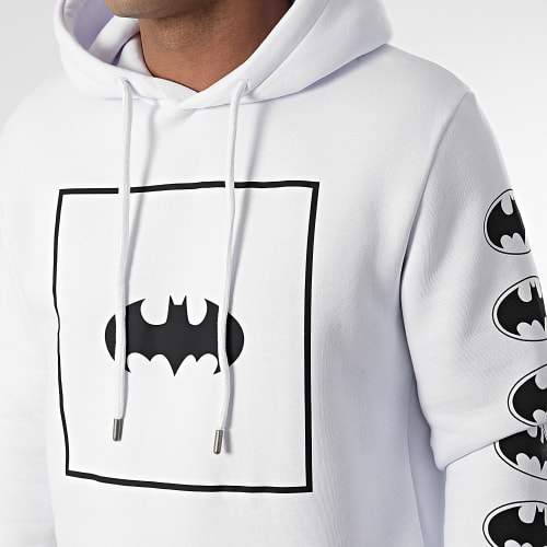 Sweat Capuche Square Logo Blanc Noir