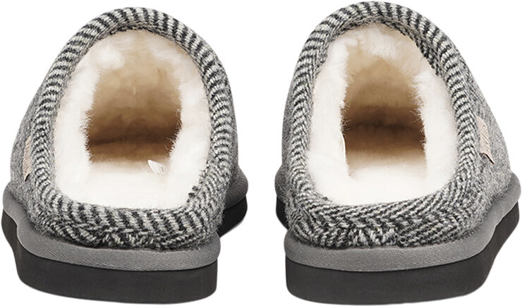Lovelies DARWIN WOOL - OPEN WOOL SLIPPERS WITH SHEARLING LINING Black/white