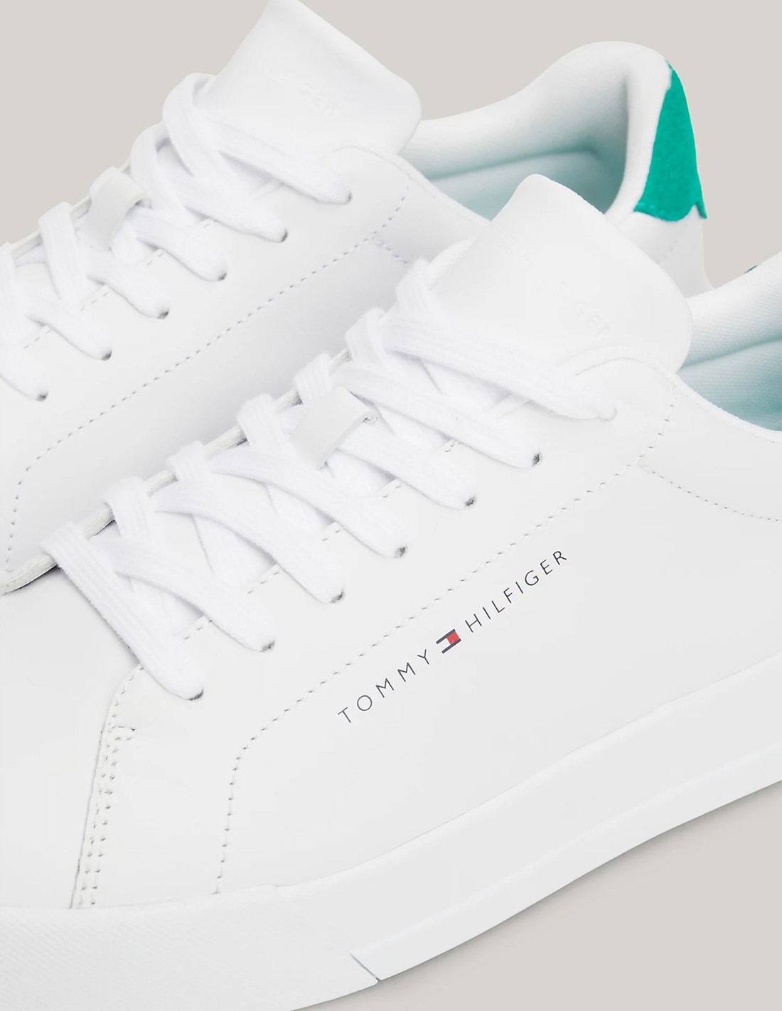 tommy hilfiger Basket de ville Homme th court leather Blanc/Vert