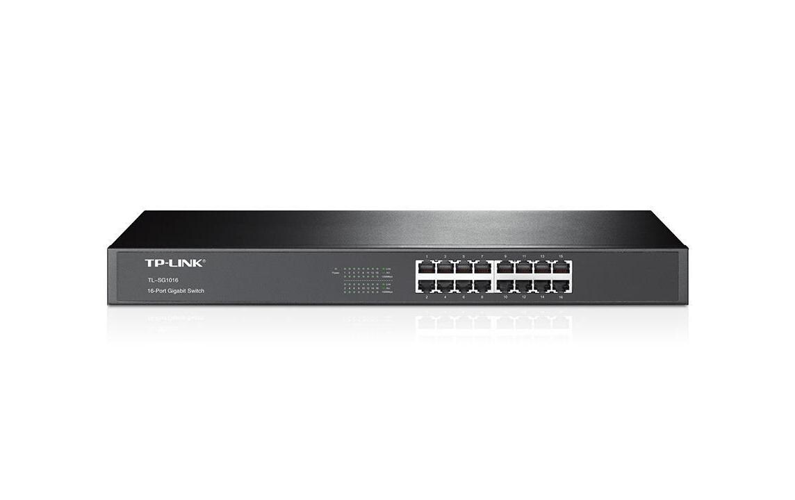 Switch TL-SG1016 16 Port16-Port-Switch im Stahlgehäuse mit internem Netzteiladapter