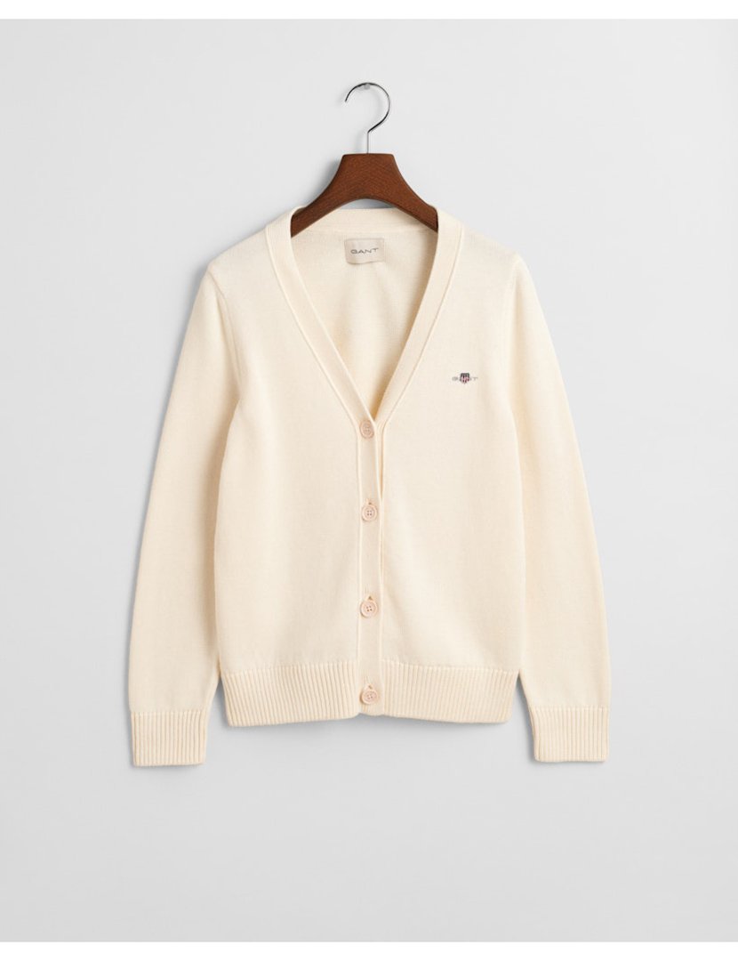 Beige Button Knit Cardigan