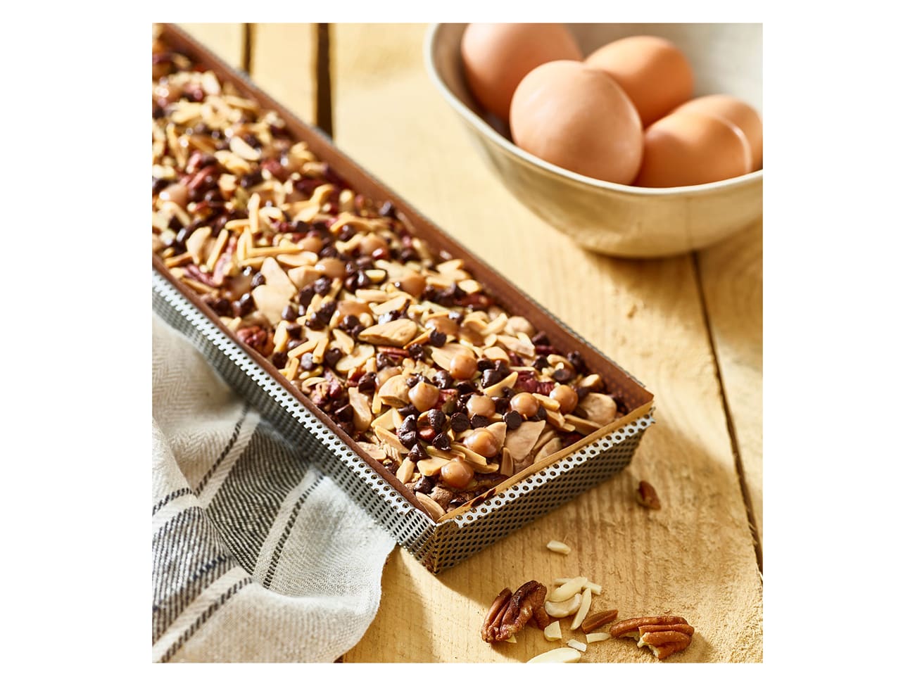 Moule à tarte rectangulaire perforé - fond amovible - 35 x 10 cm - De Buyer