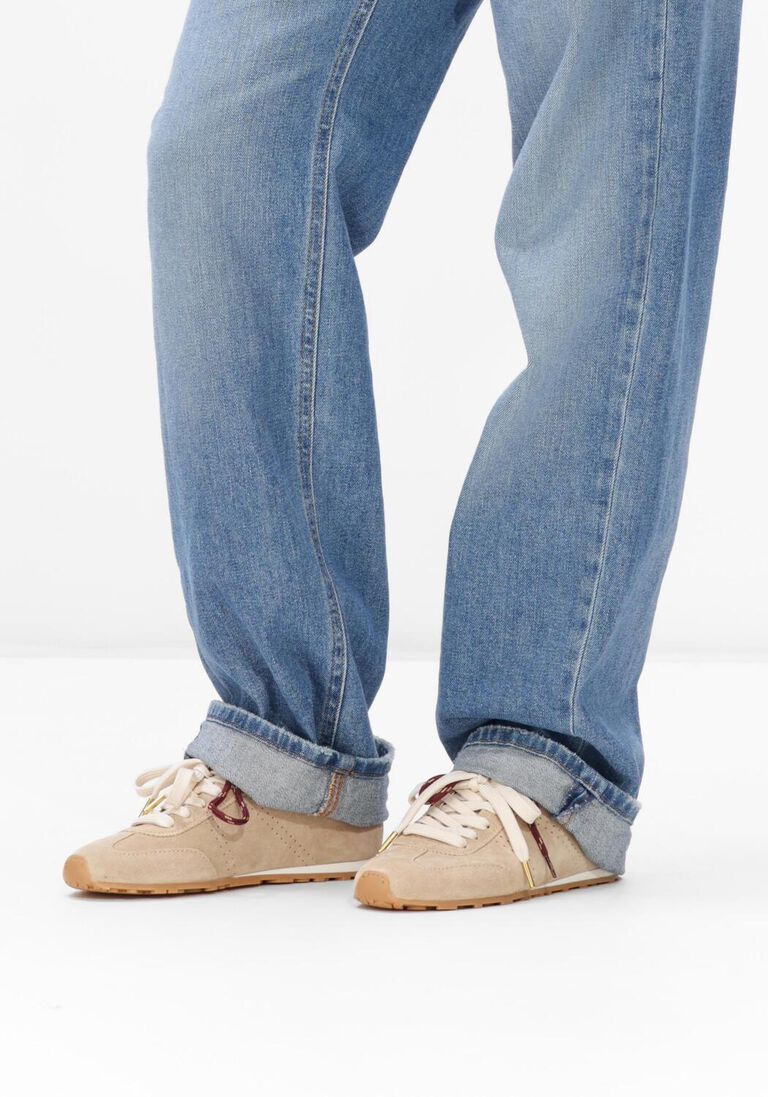 beige nubikk lage sneakers billy lou