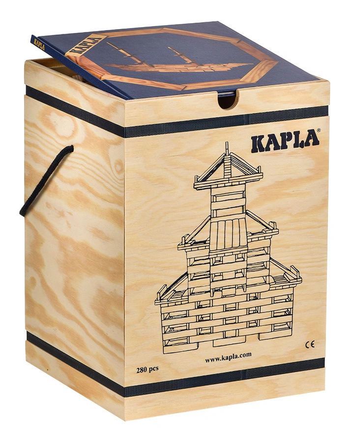 Holzbauplättchen KAPLA 280-teilig mit Bastelbuch in natur