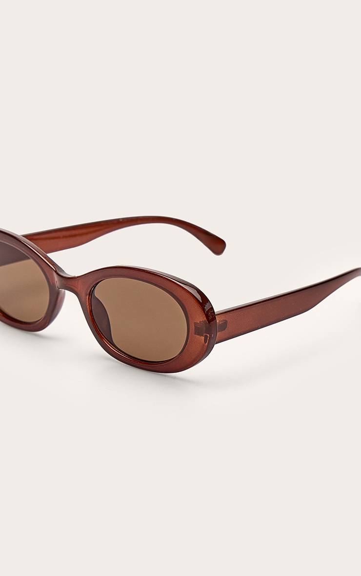 Moka Lunettes De Soleil Jeepers Peepers Aviateur Ovales À Verres Marron