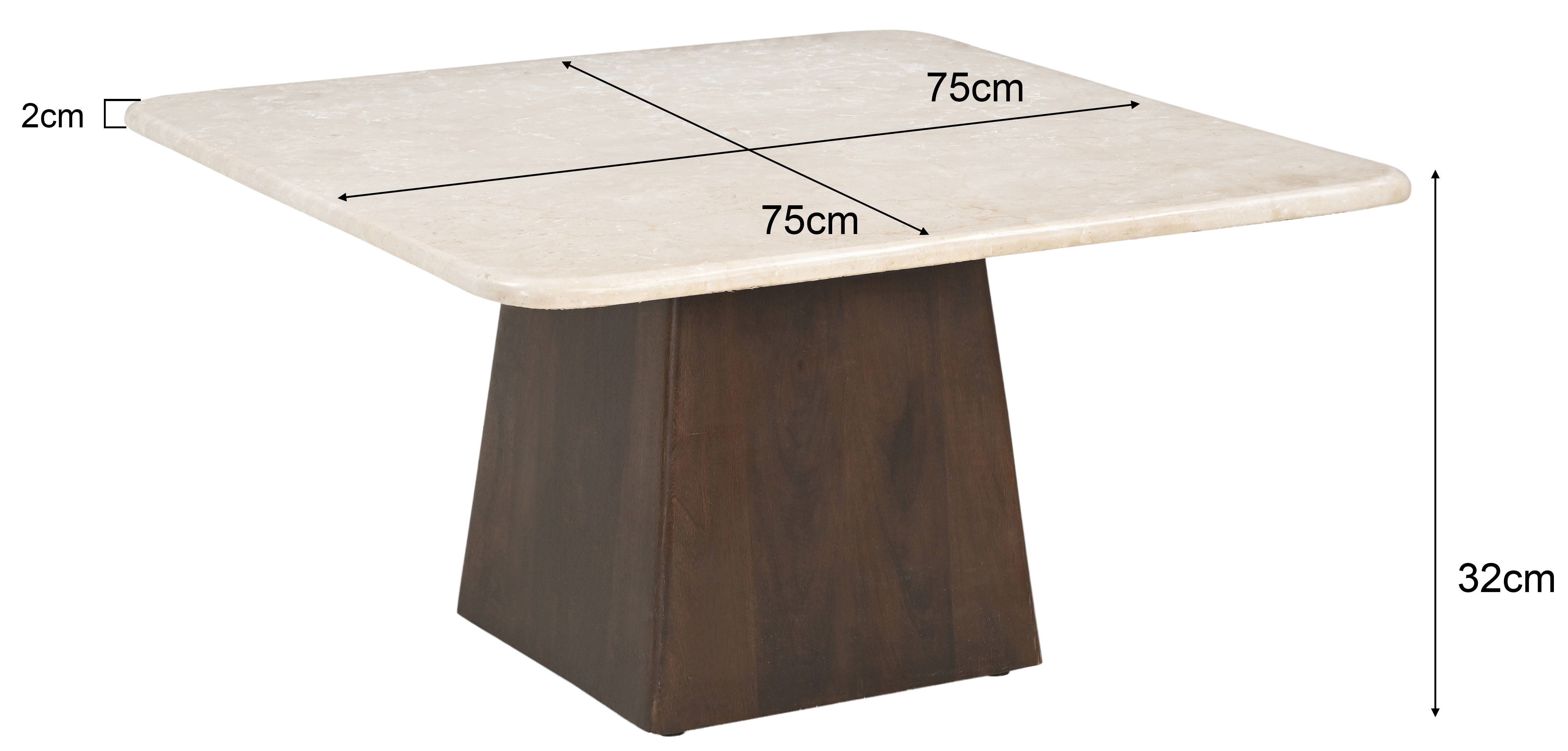 Salontafel Bottecino B75 x D75 x H32 cm
