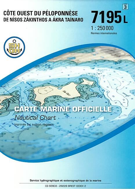 EPSHOM - 7195L COTE OUEST DU PELOPONNESE