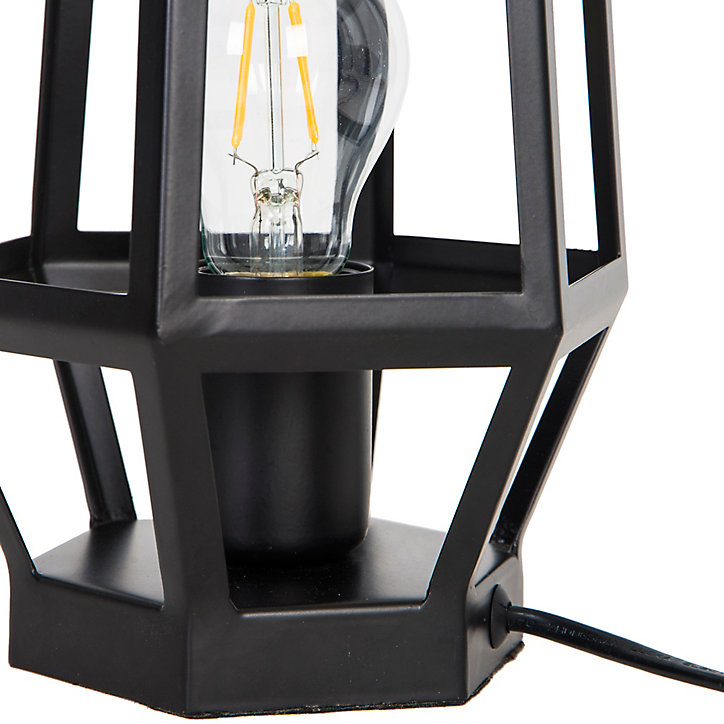 Lampe de table incandescent Nantan GoodHome E27 noir mat