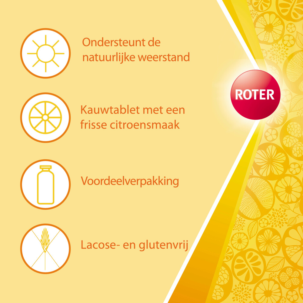 Roter Vitamine C 70 mg Citroen800 kauwtabletten