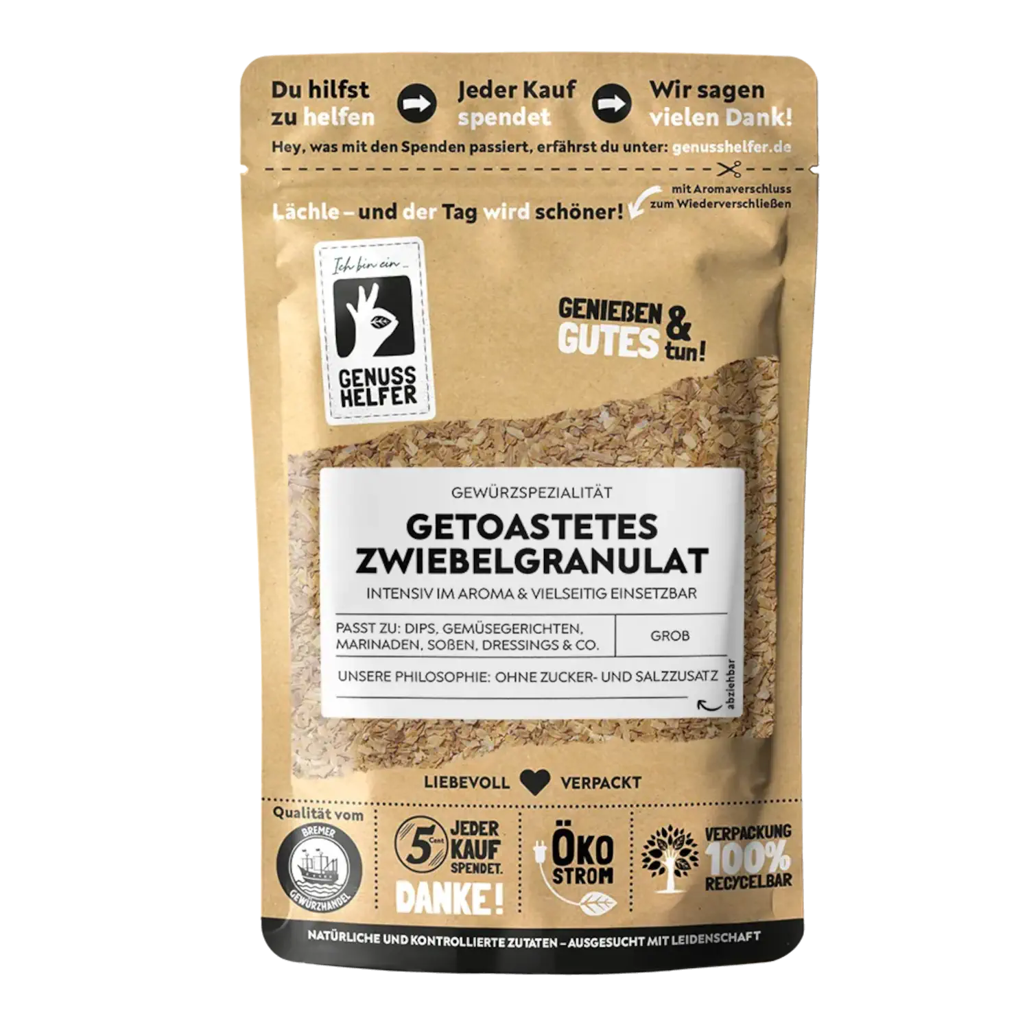 Zwiebelgranulat, getoastet