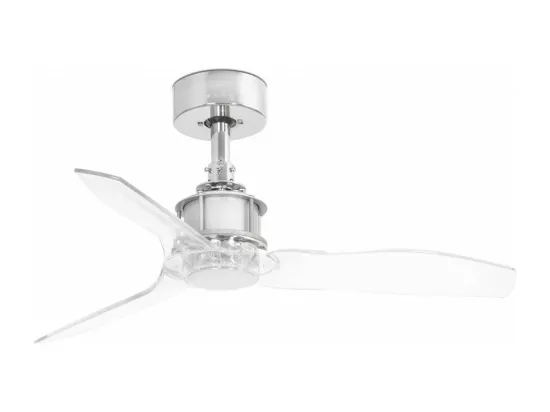 JUST FAN XS Ventilateur de plafond chromé/transparent 81cm