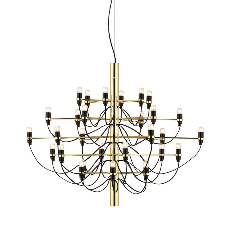 Flos 2097/30 by Gino Sarfatti kroonluchter Ø88 opaal messing