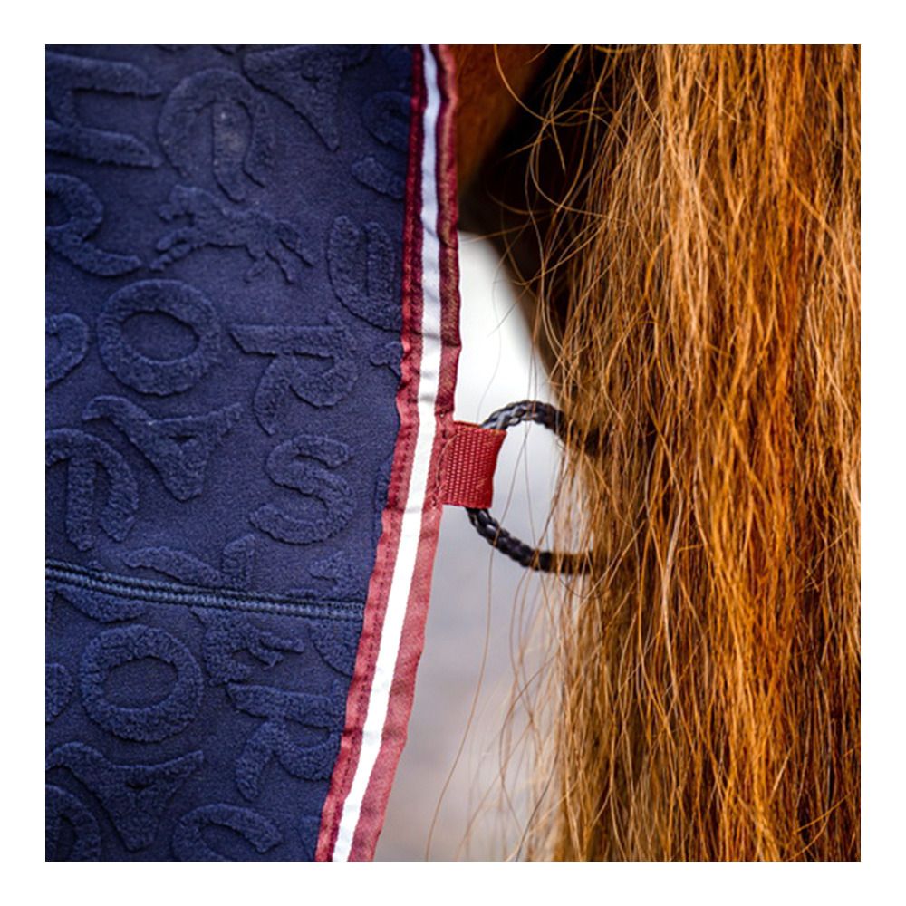 Horseware EMBOSSED COSY NECK 0G - Chemise polaire navy hw print/burgandy/white