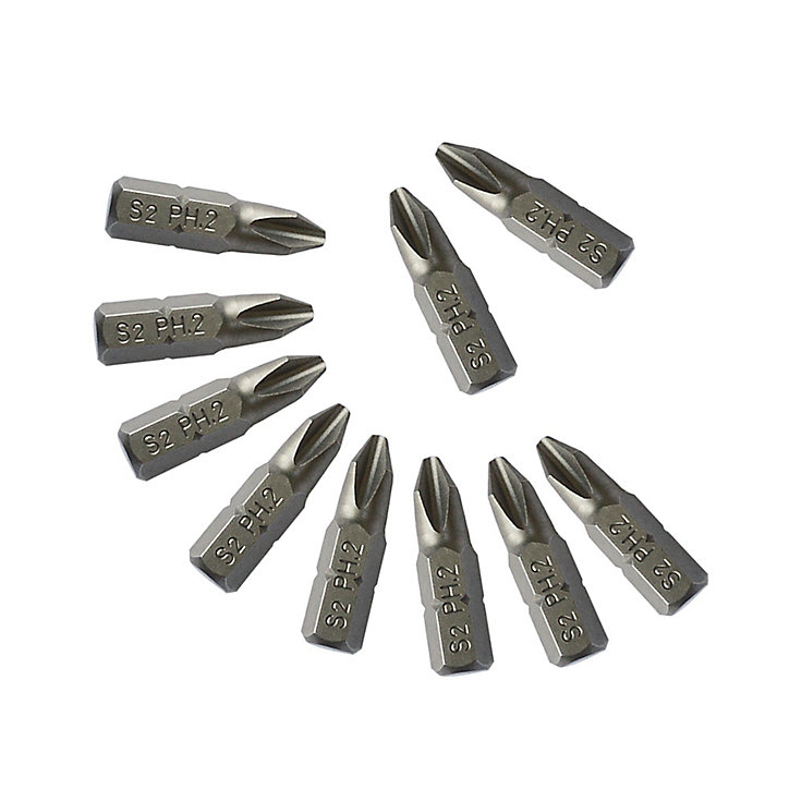 Embout de vissage standard PH2 25 mm Universel - 10 pièces