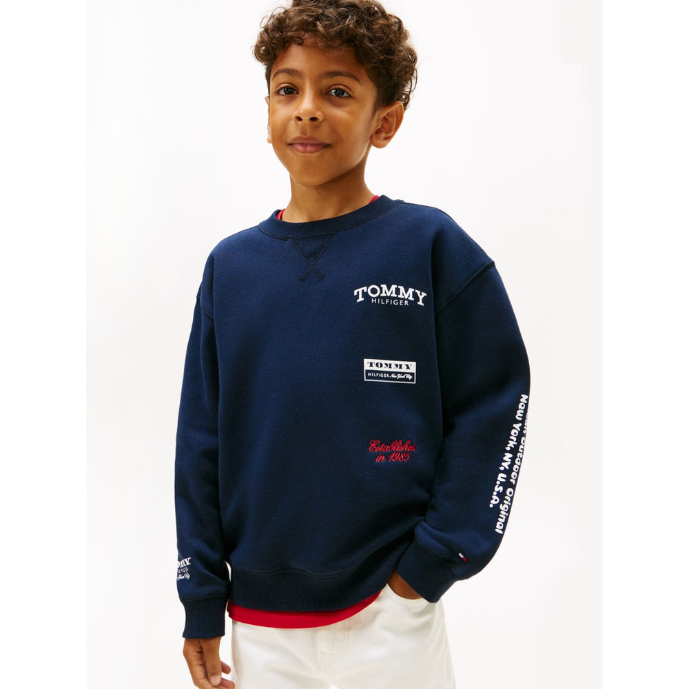 Køb Tommy Hilfiger Dark Night Navy Multi Print Sweatshirt