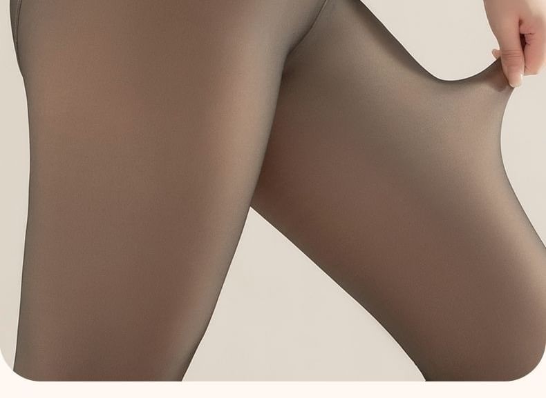 uliaque - Plus Size Fleece Gevoerde Effen Panty's