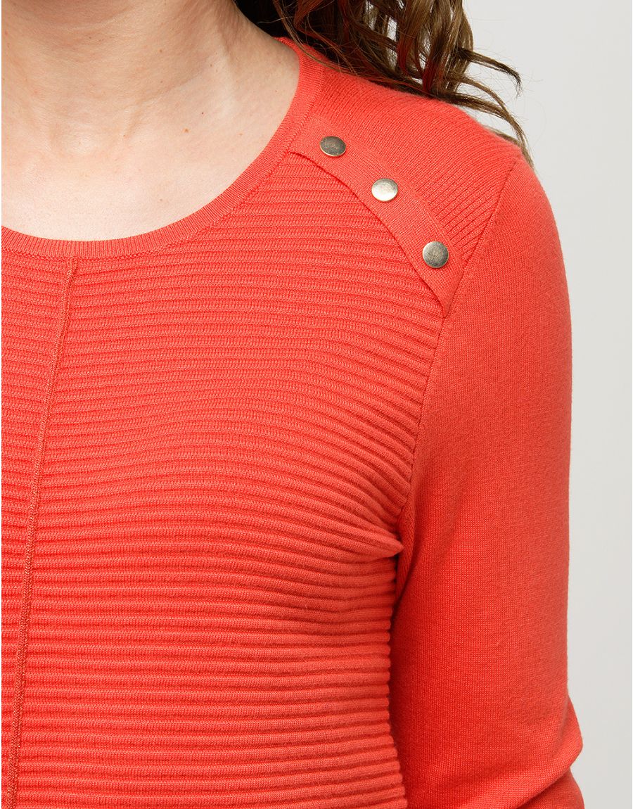Pull orange rayures