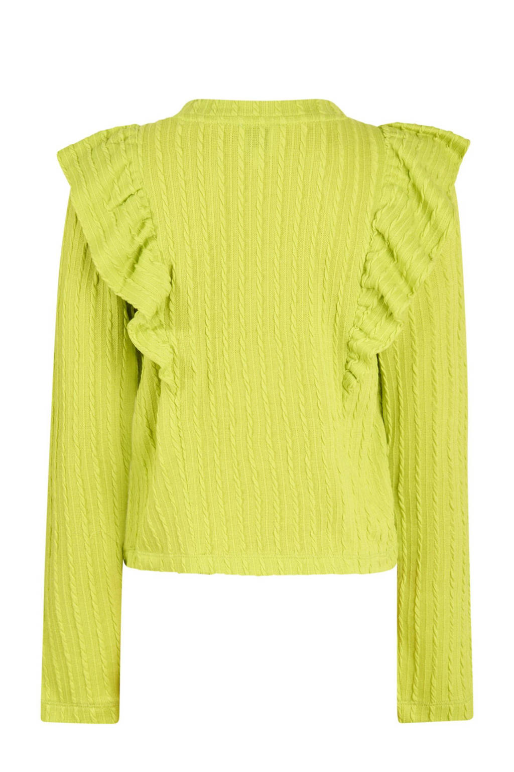 Shoeby longsleeve met ruches limegroen