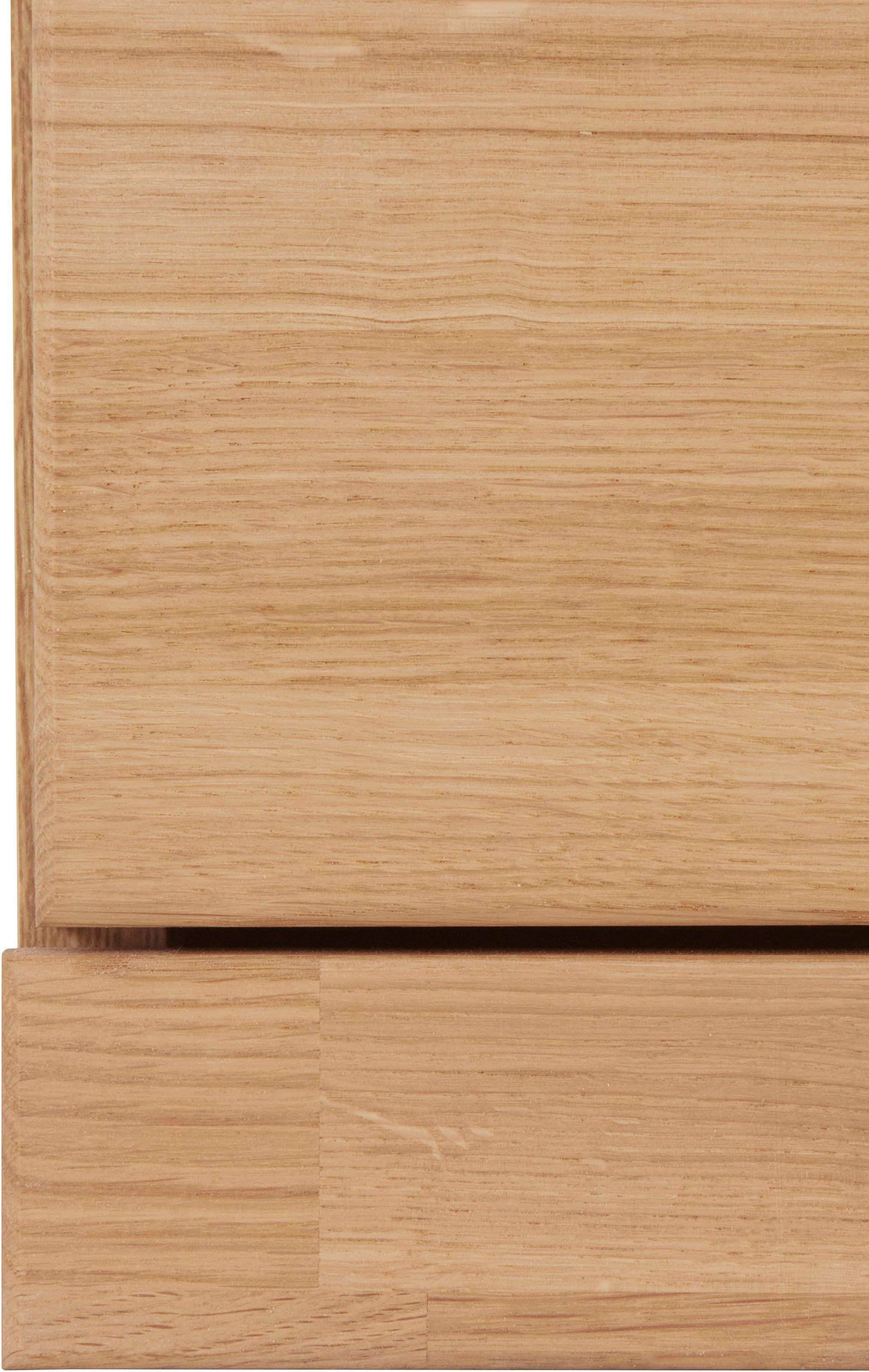 Home affaire Sideboard »Ribe,125cm breit, Fronten Massivholz,5 Fächer,Böden versetzbar« Korpus Holzwerkstoff,Türen mit Glaseinsatz,3 Schubladen,Metallgriffe