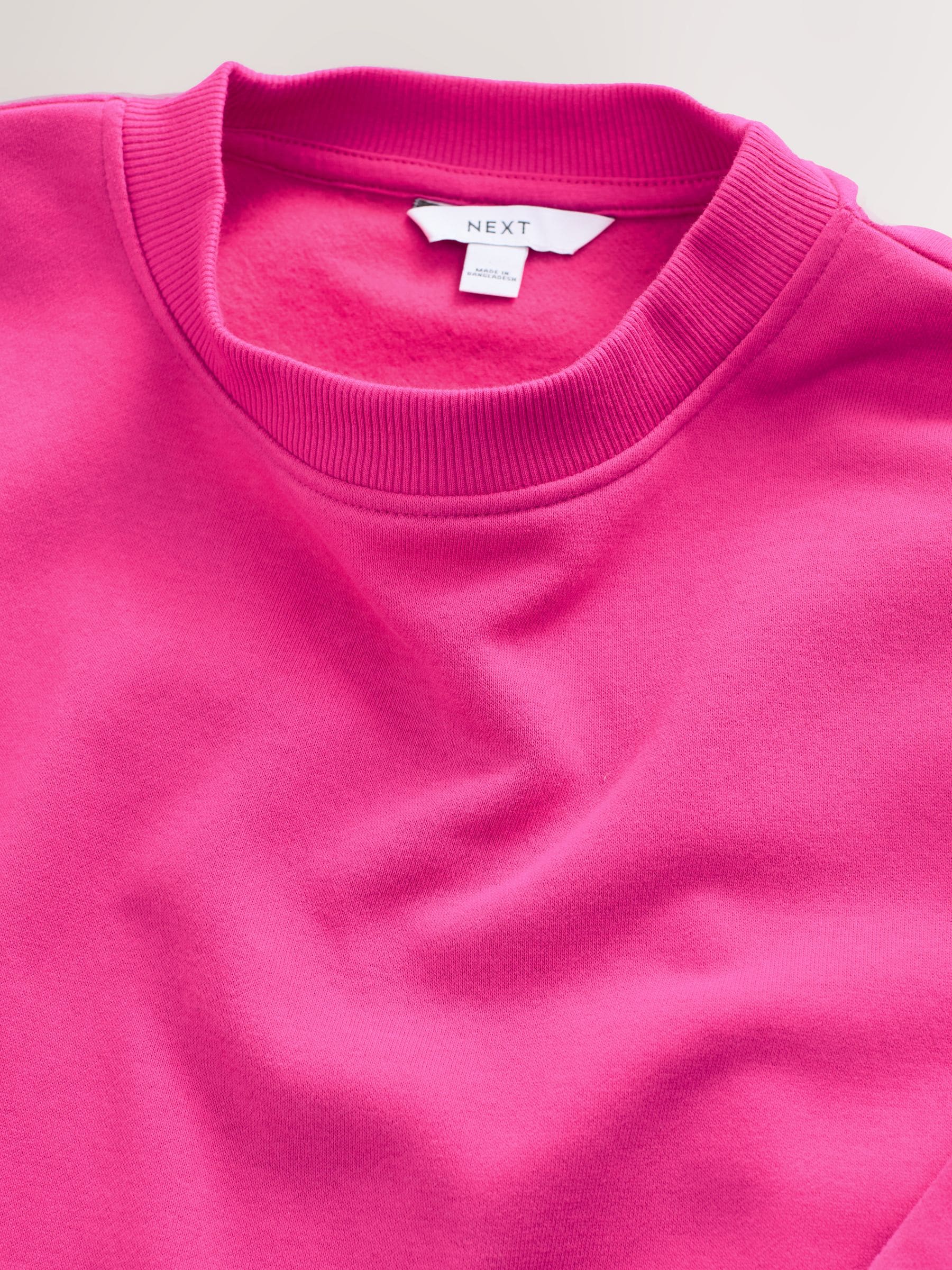 Magenta-roze - Supersoft Peached Essentials sweatshirt met ronde hals en naaddetail