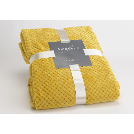 Plaid Damier, moutarde 170x130cm