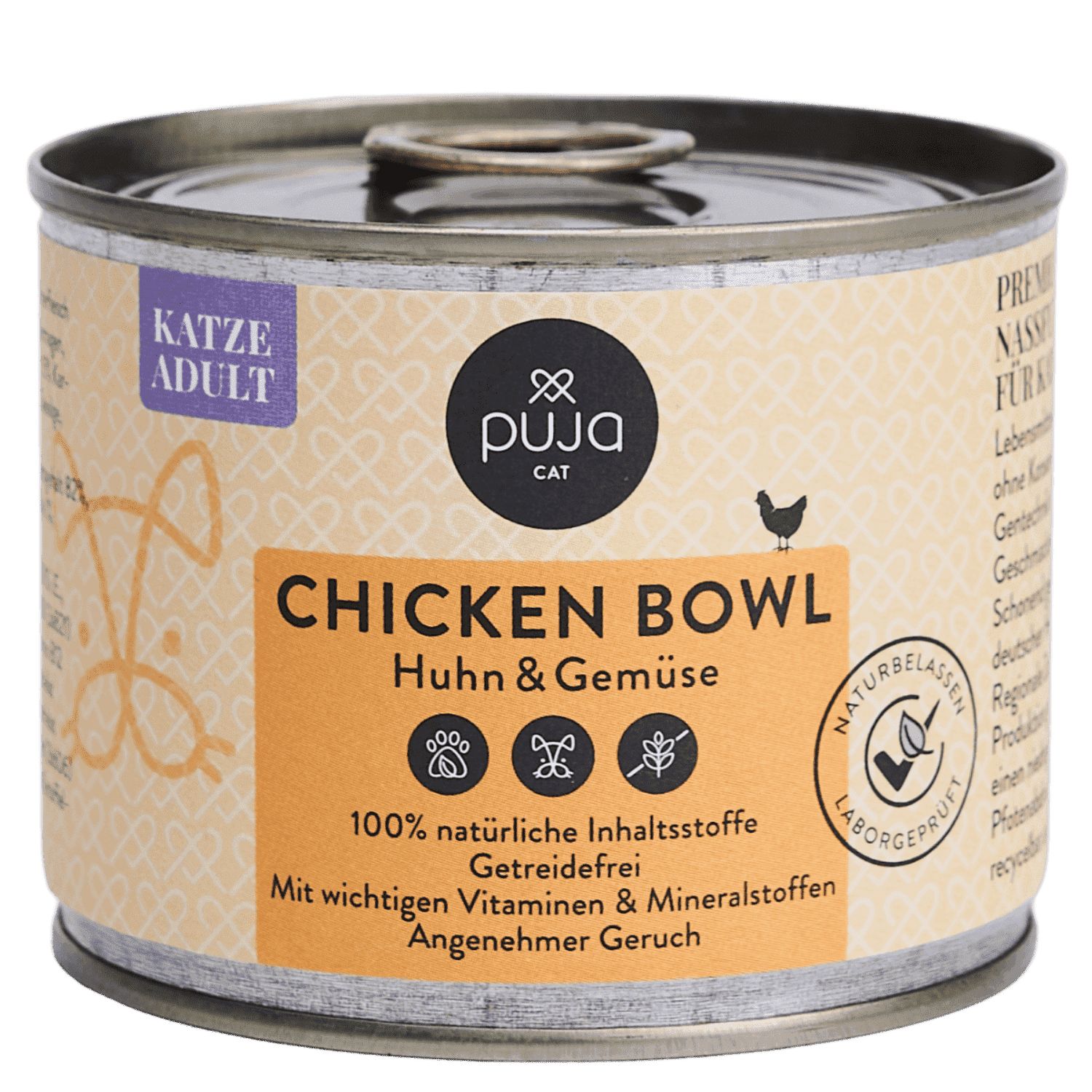 PUJA Premium Nassfutter Chicken Bowl für Katzen