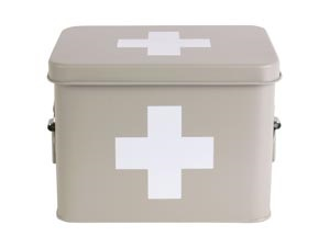 Medicine storage box medium metal matt warm grey