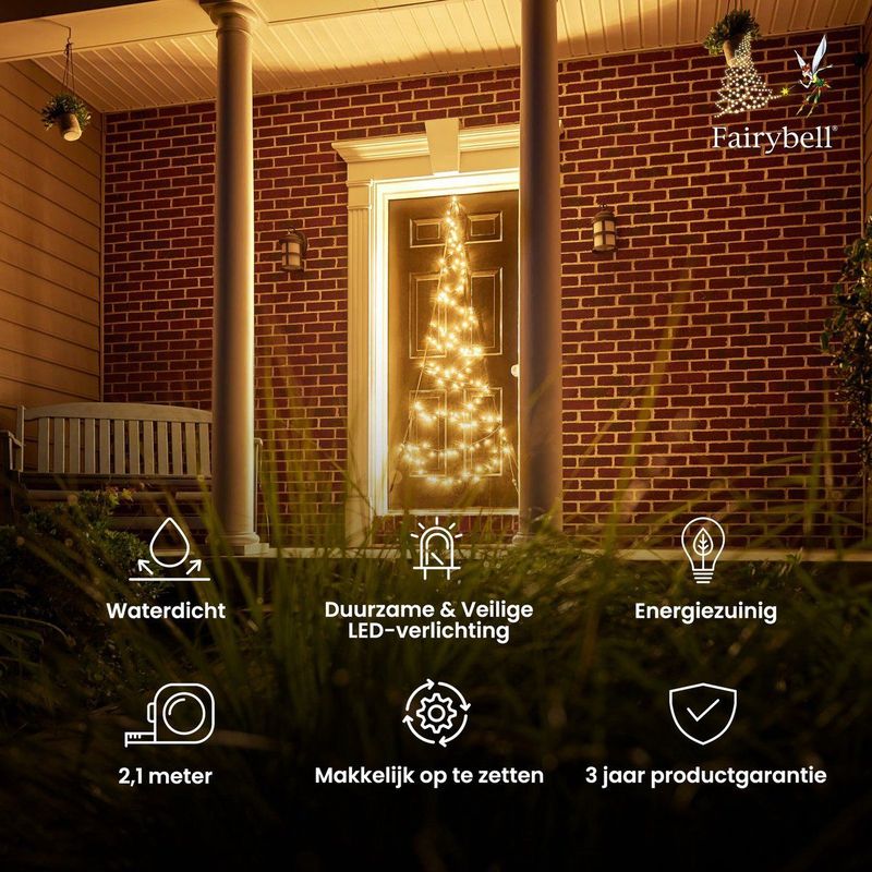 Fairybell - Deurkerstboom - 2,1 Meter - 120 LEDs - Warm White
