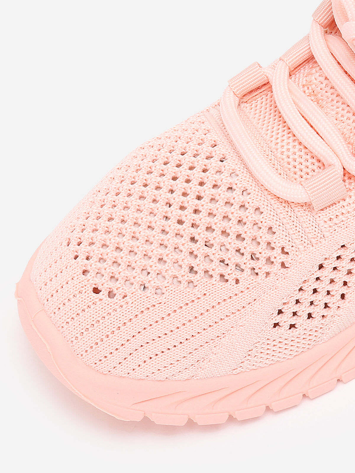 Baskets running en maille ajourée- Rose