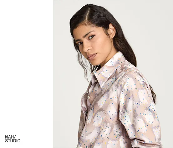 NAH/STUDIO Longbluse | Bio-Baumwolle, Print