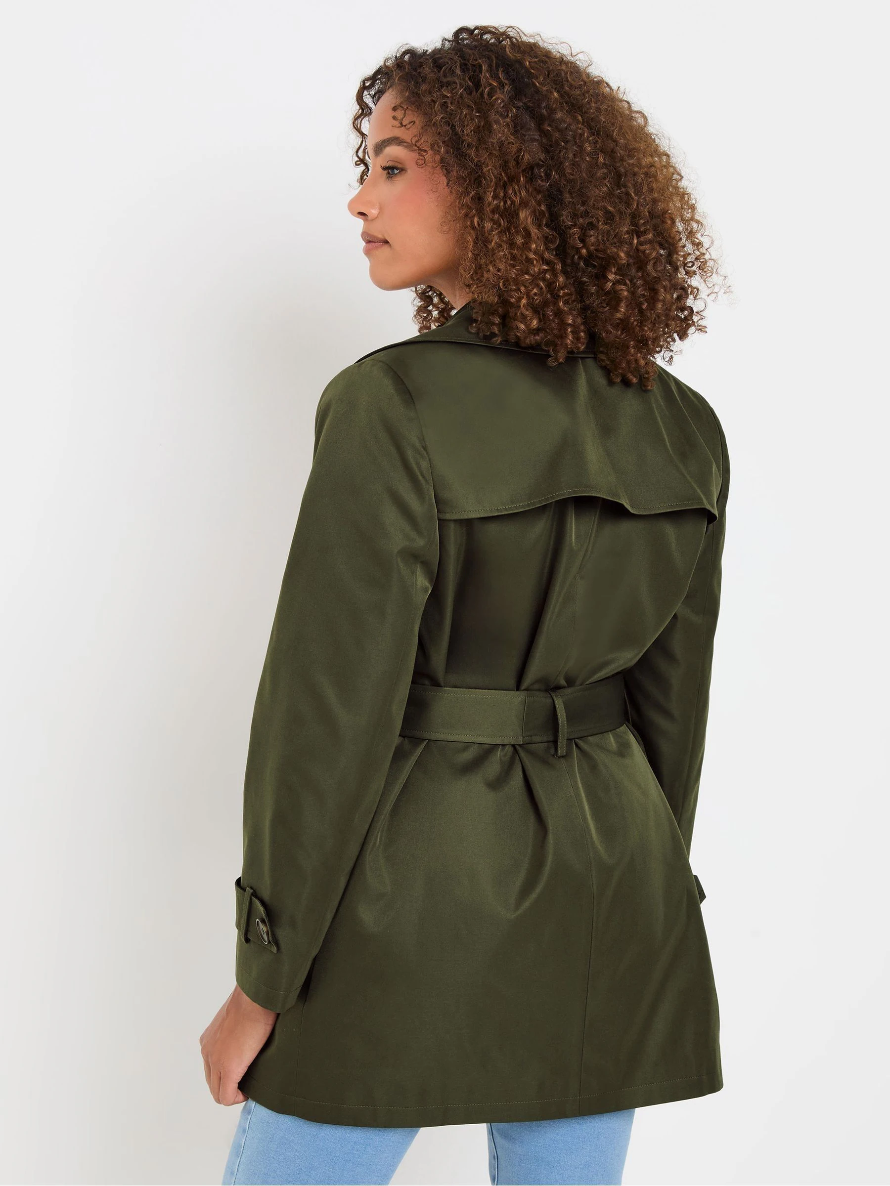 Groen - M&Co Short Dipped Back Trench Coat