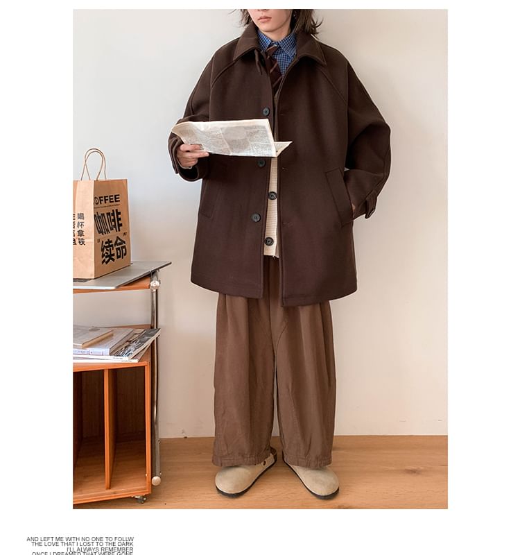Plummie - Effen oversized enkelrijsjas met reverskraag