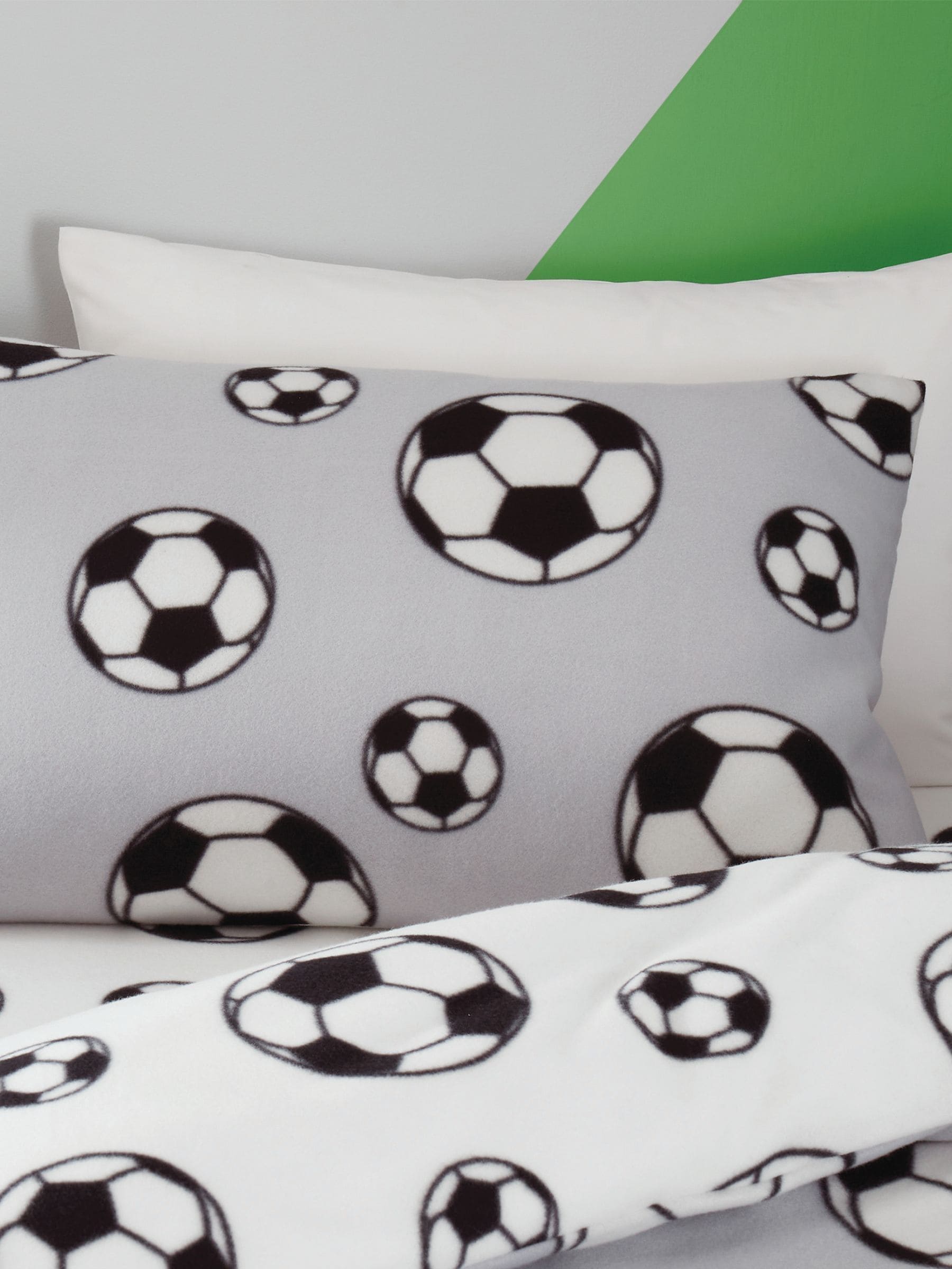 Catherine Lansfield omkeerbare dekbedovertrekset van fleece met voetbal