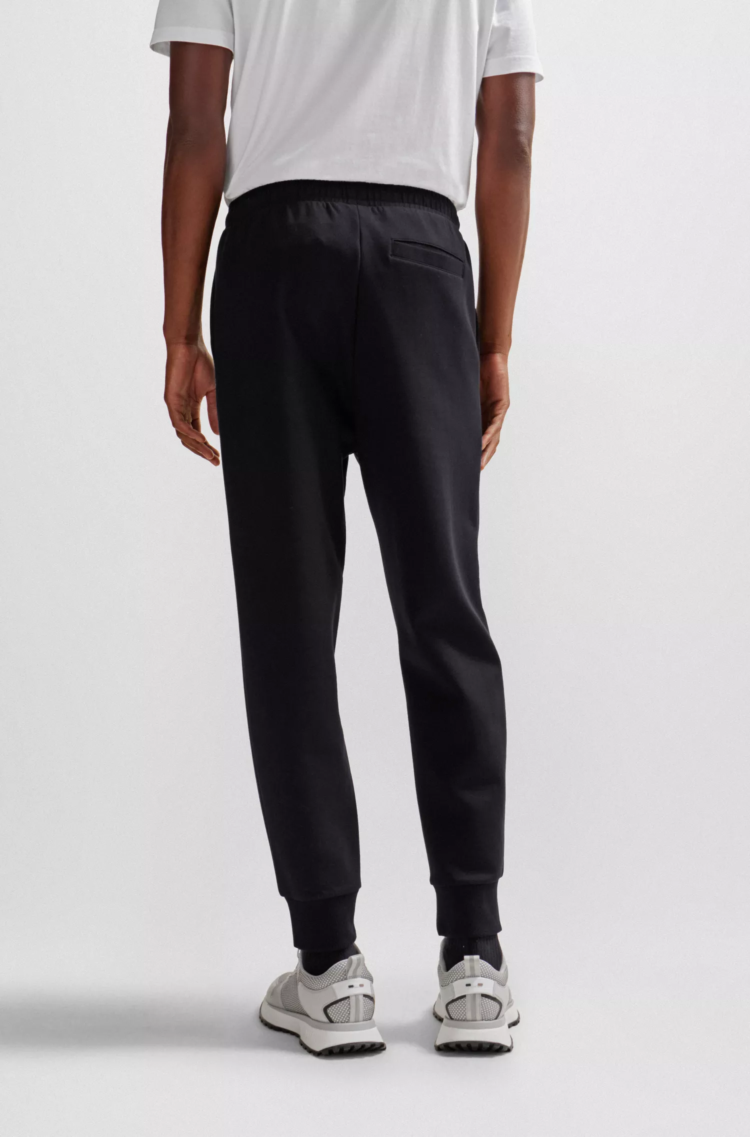 Calça de fato de treino BOSS verde em algodão elástico com estampa do logótipo