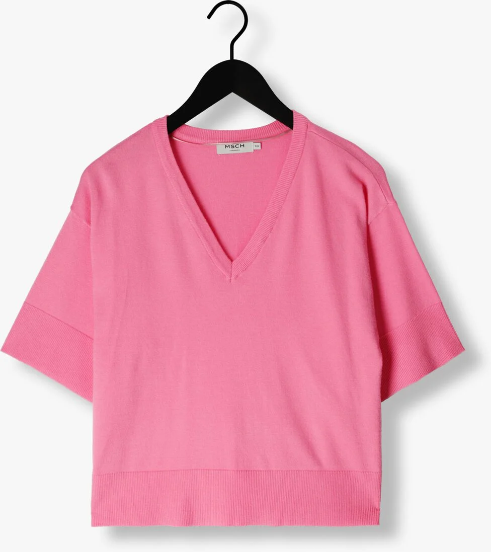 MSCH COPENHAGEN roze msch copenhagen top mscheslina rachelle 2/4 v neck pullover