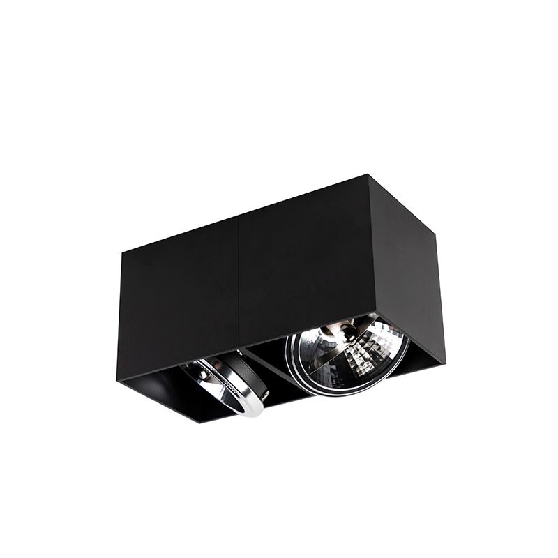 Design spot zwart rechthoekig 2-lichts - Box