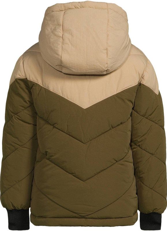 Orange Stars - Otis - Gewatteerde Jas - Khaki/beige/zwart - Reversible
