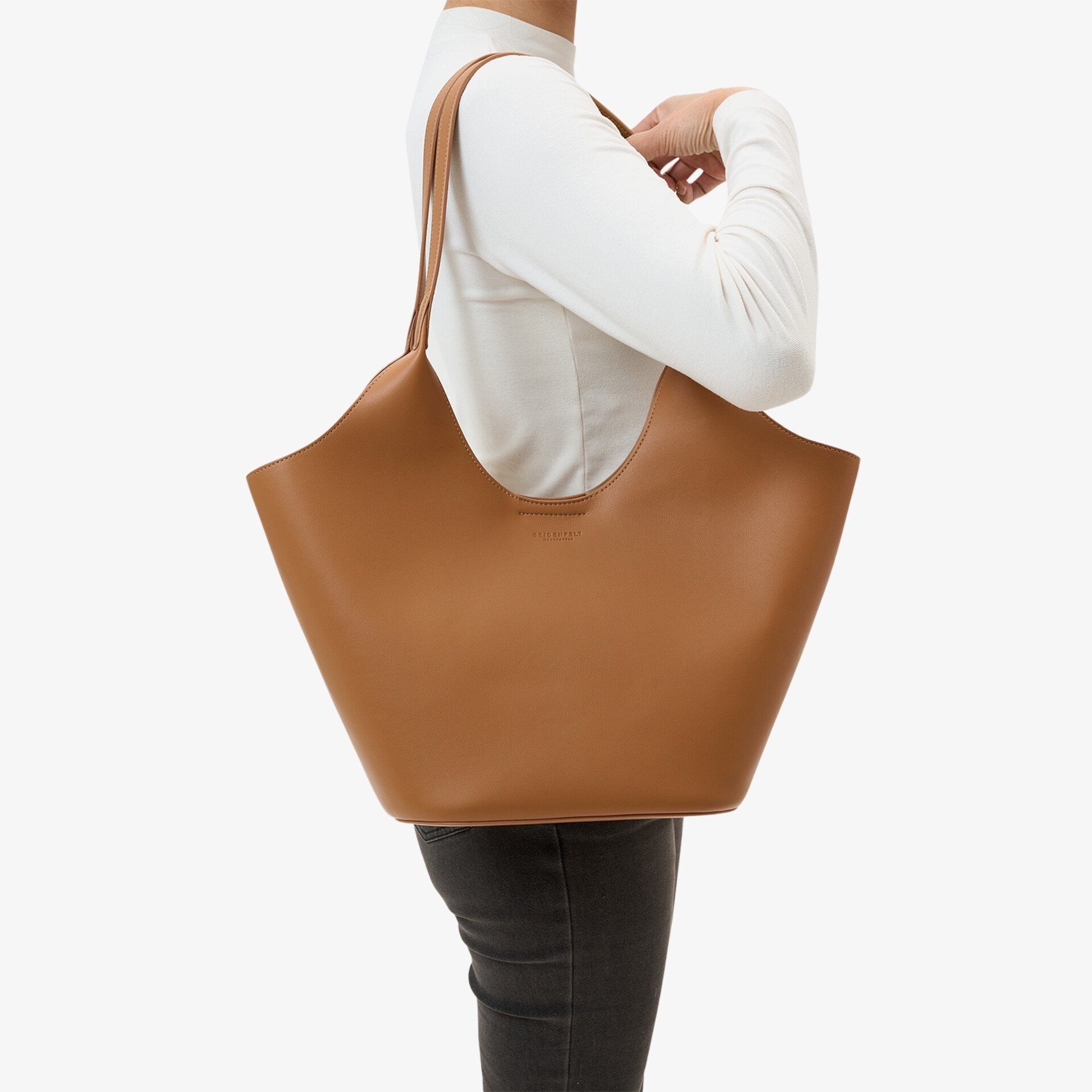 SEIDENFELT Damen Handtasche braun