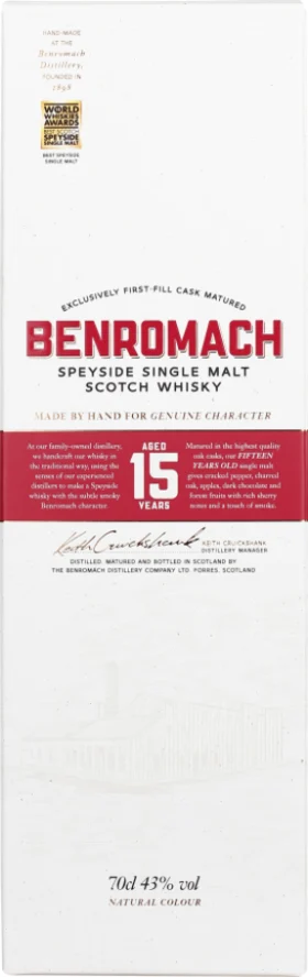 BENROMACH 15 YEARS SINGLE MALT 70CL