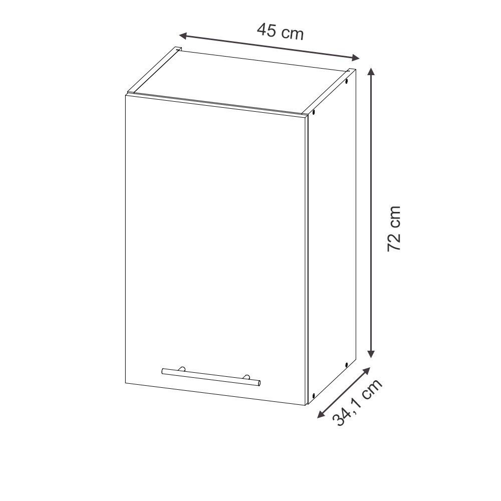 Vicco Hängeschrank Fame-Line Eiche Dunkelblau Hochglanz 45 cm