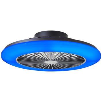 Brilliant plafondventilator Salerno met lamp en RGB functie 40W zwart