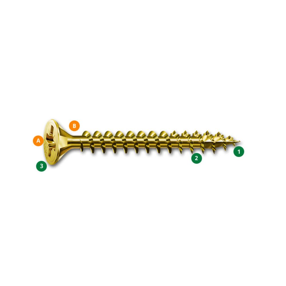 TRESKRUE SPAX TFX GUL 2,5X12MM 100STK/PK