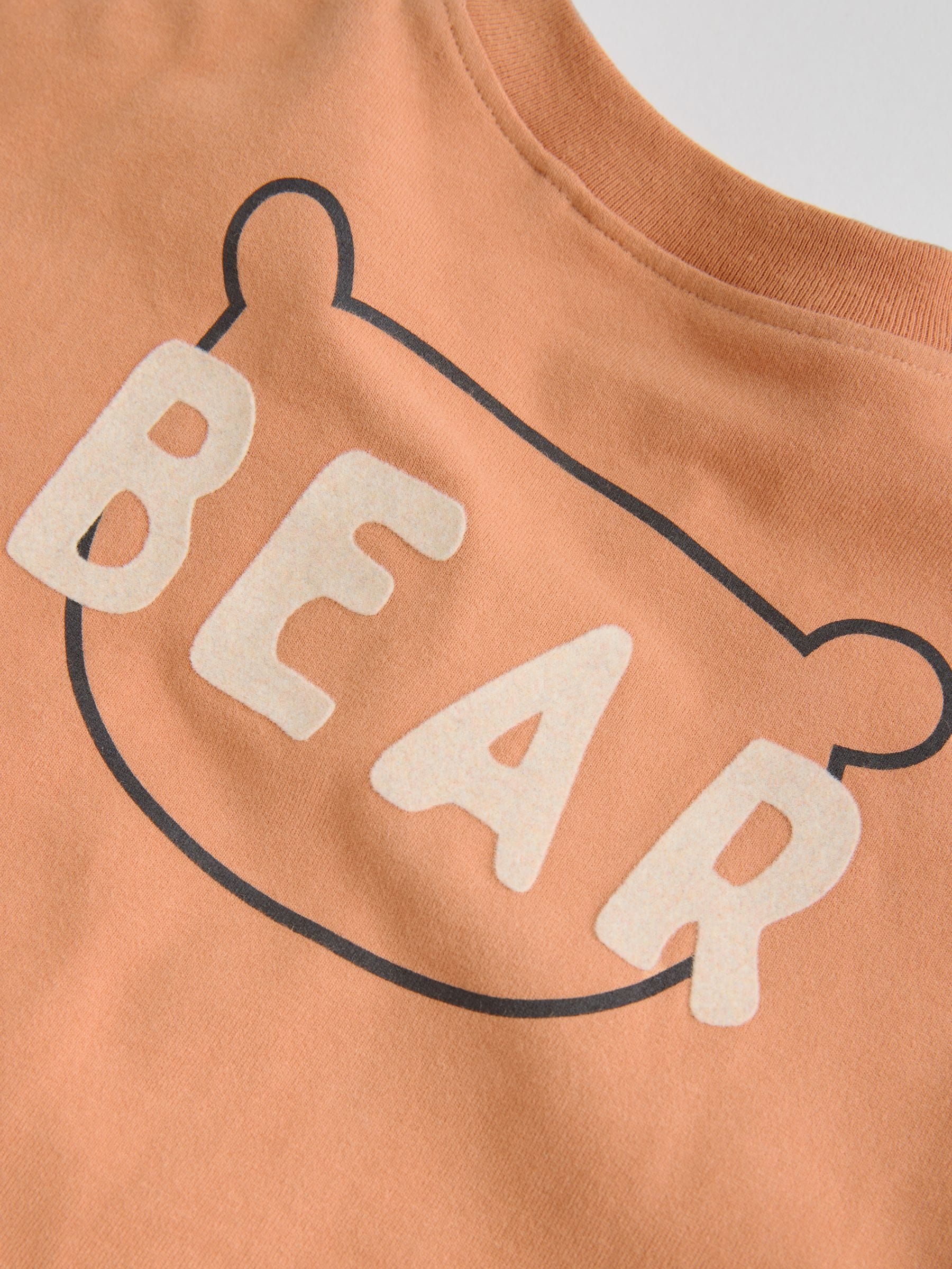 Khaki/Lichtbruin Hello Bear - Tops en Leggings 6 -delige babyset (0mnd-3jr)